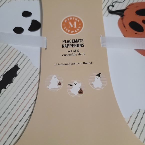 Martha Stewart Halloween Placemats with Ghost and Pumpkin - Picture 2 of 2